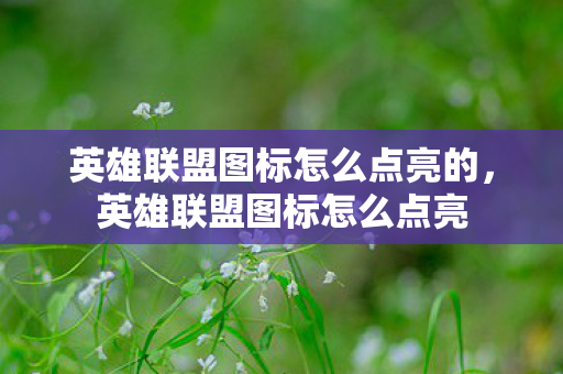 英雄联盟图标怎么点亮的，英雄联盟图标怎么点亮
