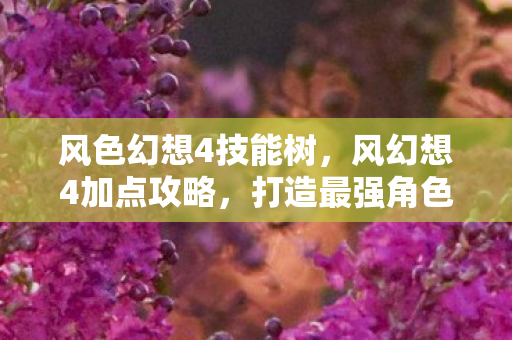 风色幻想4技能树，风幻想4加点攻略，打造最强角色，征服幻想世界