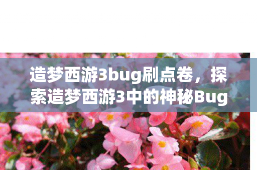 造梦西游3bug刷点卷,探索造梦西游3中的神秘Bug,挑战与机遇并存 造梦西游3bug刷点卷,探索造梦西游3中的神秘Bug,挑战与机遇并存