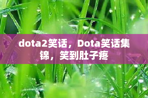 dota2笑话，Dota笑话集锦，笑到肚子疼
