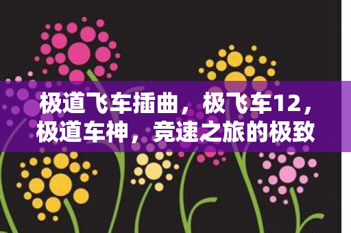 极道飞车插曲，极飞车12，极道车神，竞速之旅的极致体验