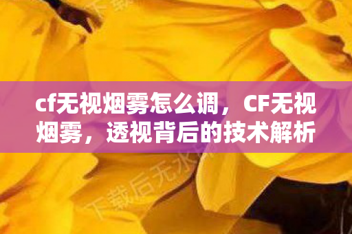 cf无视烟雾怎么调,CF无视烟雾,透视背后的技术解析与游戏影响 cf无视烟雾怎么调,CF无视烟雾,透视背后的技术解析与游戏影响