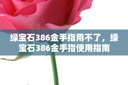 绿宝石386金手指用不了，绿宝石386金手指使用指南