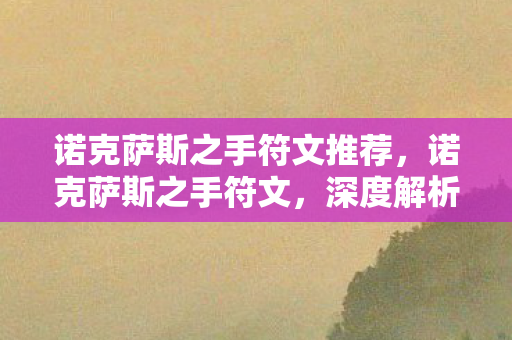 诺克萨斯之手符文推荐，诺克萨斯之手符文，深度解析与实战应用
