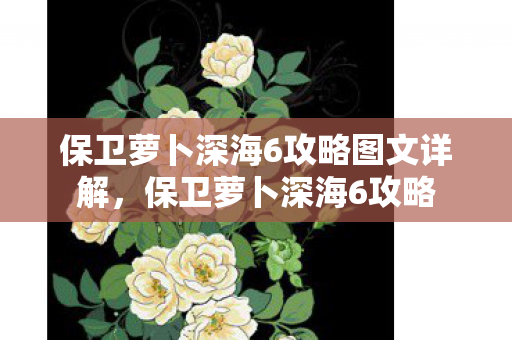 保卫萝卜深海6攻略图文详解，保卫萝卜深海6攻略