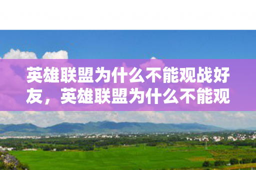 英雄联盟为什么不能观战好友，英雄联盟为什么不能观战，探究背后的原因与解决方案