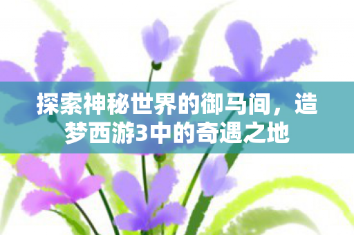 探索神秘世界的御马间,造梦西游3中的奇遇之地 探索神秘世界的御马间,造梦西游3中的奇遇之地