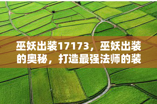 巫妖出装17173，巫妖出装的奥秘，打造最强法师的装备指南