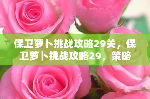 保卫萝卜挑战攻略29关,保卫萝卜挑战攻略29,策略与技巧的深度剖析 保卫萝卜挑战攻略29关,保卫萝卜挑战攻略29,策略与技巧的深度剖析
