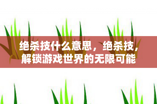 绝杀技什么意思,绝杀技,解锁游戏世界的无限可能 绝杀技什么意思,绝杀技,解锁游戏世界的无限可能