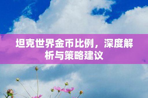坦克世界金币比例，深度解析与策略建议