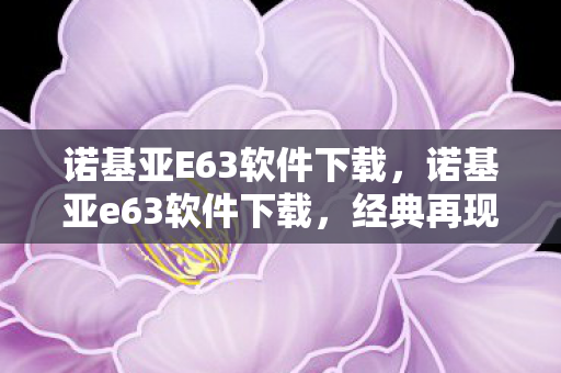 诺基亚E63软件下载,诺基亚e63软件下载,经典再现,重塑经典 诺基亚E63软件下载,诺基亚e63软件下载,经典再现,重塑经典