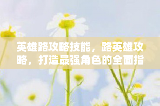 英雄路攻略技能,路英雄攻略,打造最强角色的全面指南 英雄路攻略技能,路英雄攻略,打造最强角色的全面指南