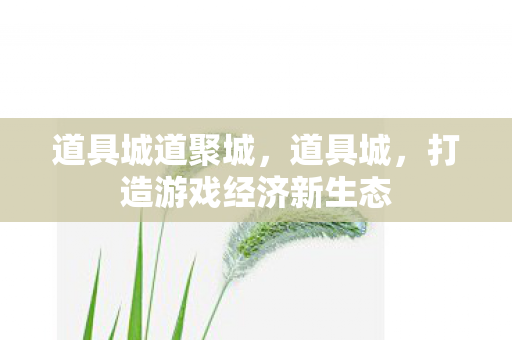 道具城道聚城,道具城,打造游戏经济新生态 道具城道聚城,道具城,打造游戏经济新生态