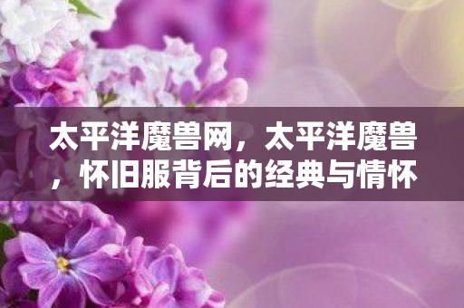太平洋魔兽网,太平洋魔兽,怀旧服背后的经典与情怀 太平洋魔兽网,太平洋魔兽,怀旧服背后的经典与情怀