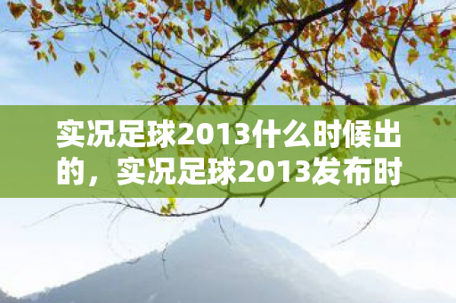 实况足球2013什么时候出的，实况足球2013发布时间猜想