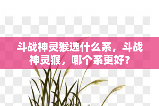 斗战神灵猴选什么系,斗战神灵猴,哪个系更好? 斗战神灵猴选什么系,斗战神灵猴,哪个系更好?