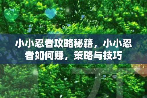小小忍者攻略秘籍,小小忍者如何赚,策略与技巧 小小忍者攻略秘籍,小小忍者如何赚,策略与技巧