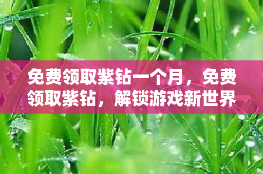 免费领取紫钻一个月,免费领取紫钻,解锁游戏新世界的钥匙 免费领取紫钻一个月,免费领取紫钻,解锁游戏新世界的钥匙