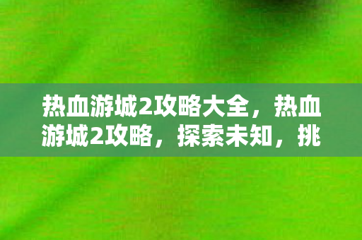 热血游城2攻略大全,热血游城2攻略,探索未知,挑战极限 热血游城2攻略大全,热血游城2攻略,探索未知,挑战极限