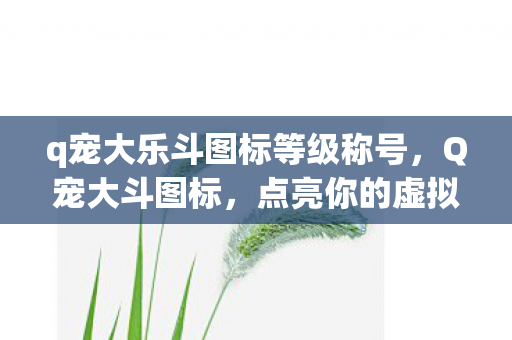 q宠大乐斗图标等级称号,Q宠大斗图标,点亮你的虚拟世界 q宠大乐斗图标等级称号,Q宠大斗图标,点亮你的虚拟世界
