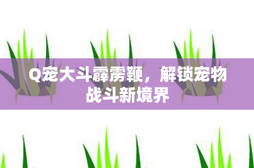 Q宠大斗霹雳鞭,解锁宠物战斗新境界 Q宠大斗霹雳鞭,解锁宠物战斗新境界