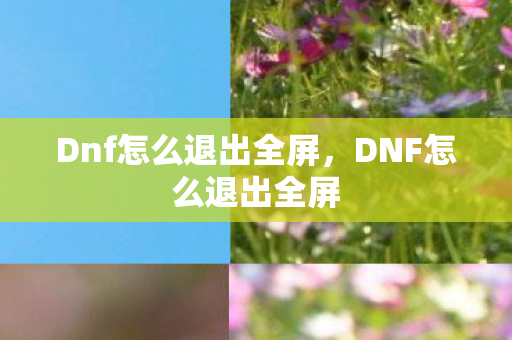 Dnf怎么退出全屏,DNF怎么退出全屏 Dnf怎么退出全屏,DNF怎么退出全屏