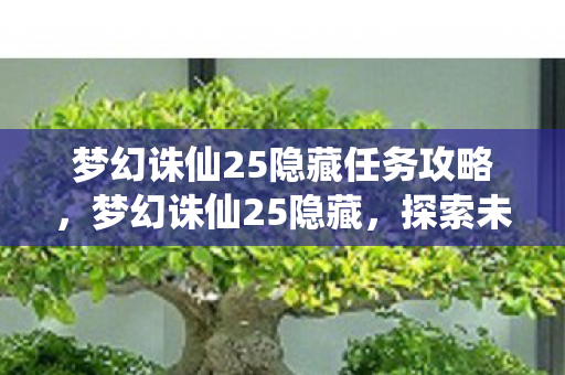 梦幻诛仙25隐藏任务攻略,梦幻诛仙25隐藏,探索未知的游戏世界 梦幻诛仙25隐藏任务攻略,梦幻诛仙25隐藏,探索未知的游戏世界