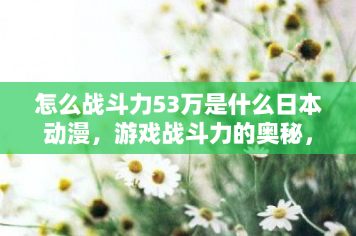 怎么战斗力53万是什么日本动漫,游戏战斗力的奥秘,提升与策略 怎么战斗力53万是什么日本动漫,游戏战斗力的奥秘,提升与策略