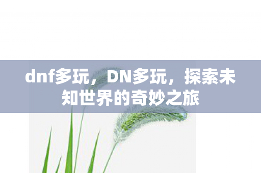 dnf多玩,DN多玩,探索未知世界的奇妙之旅 dnf多玩,DN多玩,探索未知世界的奇妙之旅