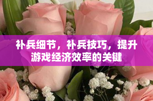 补兵细节,补兵技巧,提升游戏经济效率的关键 补兵细节,补兵技巧,提升游戏经济效率的关键