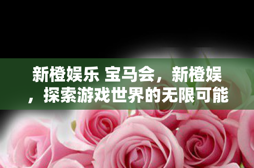 新橙娱乐 宝马会,新橙娱,探索游戏世界的无限可能 新橙娱乐 宝马会,新橙娱,探索游戏世界的无限可能