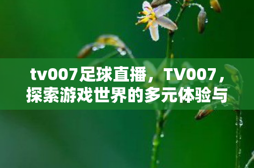 tv007足球直播,TV007,探索游戏世界的多元体验与社区文化 tv007足球直播,TV007,探索游戏世界的多元体验与社区文化