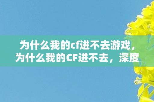 为什么我的cf进不去游戏，为什么我的CF进不去，深度解析与解决方案