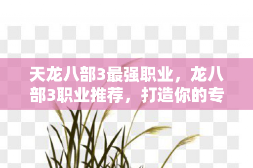 天龙八部3最强职业，龙八部3职业推荐，打造你的专属江湖之旅