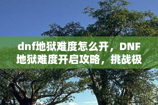 dnf地狱难度怎么开,DNF地狱难度开启攻略,挑战极限,解锁全新游戏体验 dnf地狱难度怎么开,DNF地狱难度开启攻略,挑战极限,解锁全新游戏体验