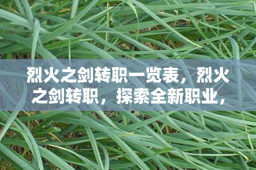 烈火之剑转职一览表,烈火之剑转职,探索全新职业,点燃战斗激情 烈火之剑转职一览表,烈火之剑转职,探索全新职业,点燃战斗激情