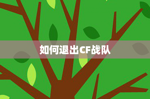 如何退出CF战队 如何退出CF战队