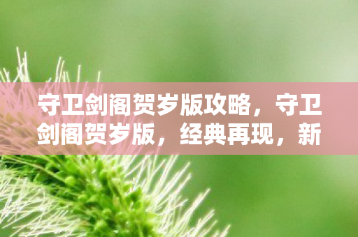 守卫剑阁贺岁版攻略,守卫剑阁贺岁版,经典再现,新春贺岁 守卫剑阁贺岁版攻略,守卫剑阁贺岁版,经典再现,新春贺岁