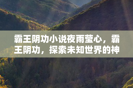 霸王阴功小说夜雨莹心,霸王阴功,探索未知世界的神秘力量 霸王阴功小说夜雨莹心,霸王阴功,探索未知世界的神秘力量