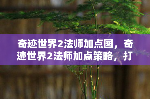 奇迹世界2法师加点图,奇迹世界2法师加点策略,打造高效输出与生存能力 奇迹世界2法师加点图,奇迹世界2法师加点策略,打造高效输出与生存能力