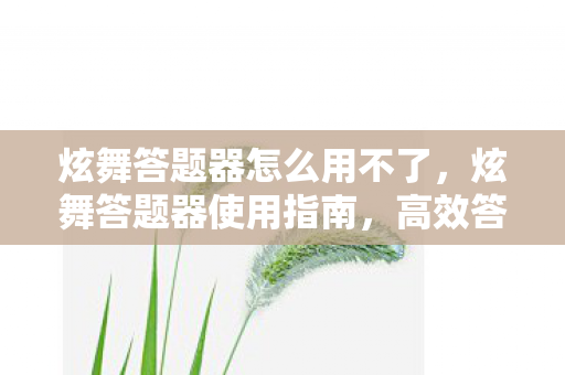 炫舞答题器怎么用不了,炫舞答题器使用指南,高效答题,轻松提升游戏水平 炫舞答题器怎么用不了,炫舞答题器使用指南,高效答题,轻松提升游戏水平