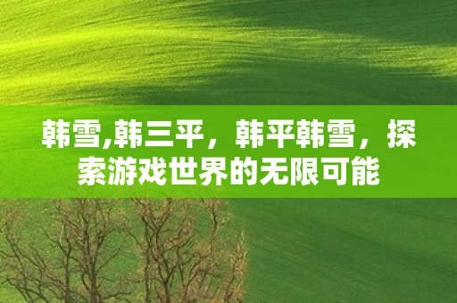 韩雪,韩三平,韩平韩雪,探索游戏世界的无限可能 韩雪,韩三平,韩平韩雪,探索游戏世界的无限可能