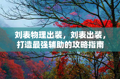刘表物理出装,刘表出装,打造最强辅助的攻略指南 刘表物理出装,刘表出装,打造最强辅助的攻略指南
