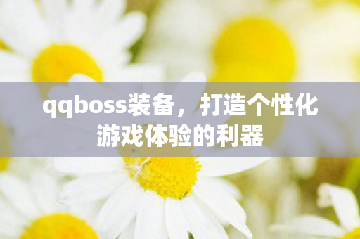 qqboss装备,打造个性化游戏体验的利器 qqboss装备,打造个性化游戏体验的利器