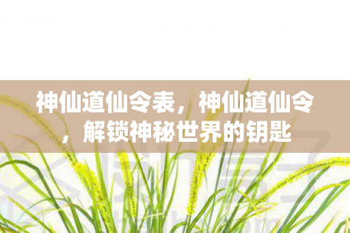 神仙道仙令表,神仙道仙令,解锁神秘世界的钥匙 神仙道仙令表,神仙道仙令,解锁神秘世界的钥匙