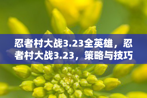 忍者村大战3.23全英雄,忍者村大战3.23,策略与技巧的深度剖析 忍者村大战3.23全英雄,忍者村大战3.23,策略与技巧的深度剖析