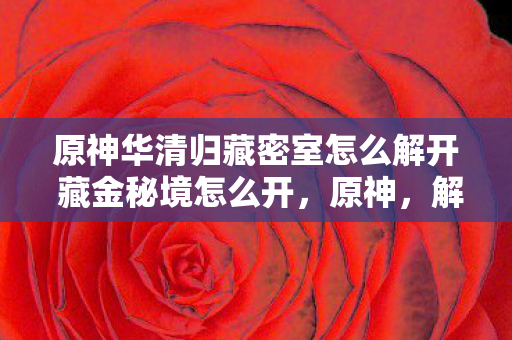 原神华清归藏密室怎么解开 藏金秘境怎么开,原神,解密华清归藏密室与藏金秘境开启攻略 原神华清归藏密室怎么解开 藏金秘境怎么开,原神,解密华清归藏密室与藏金秘境开启攻略