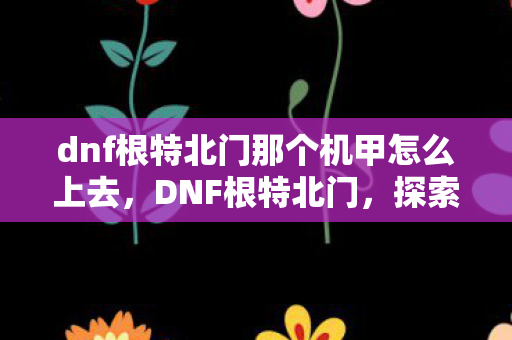 dnf根特北门那个机甲怎么上去,DNF根特北门,探索未知的挑战与机遇 dnf根特北门那个机甲怎么上去,DNF根特北门,探索未知的挑战与机遇