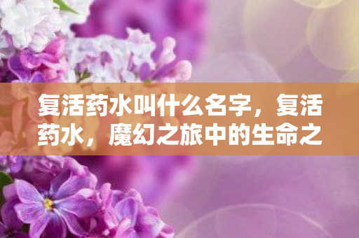 复活药水叫什么名字,复活药水,魔幻之旅中的生命之源 复活药水叫什么名字,复活药水,魔幻之旅中的生命之源